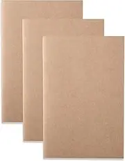 A5 Dotted Notebook, Collasaro Travelers Notebook Inserts Set of 3 Pack for Bullet Journal with Kraft Soft Cover (210 x 140 mm, Dotted Refills)