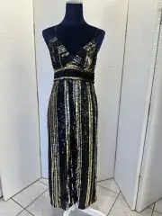 Bardot black and gold jumpsuit size 10