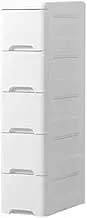Storage Cabinet Drawer Type Bathroom Kitchen Gap Shelf Bedside Table 5 Layers 20cm Wide Gap 20 * 38 * 83cm Pure White