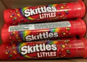 10 Bottles Skittles Littles Tube Candy Bite Size 1.9oz