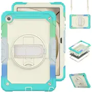 MCC Shockproof Samsung Galaxy Tab A9+ Plus 11" Strap Colourful Case Cover X210 X215 [Colourful+Light Blue]