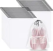 [Mijradge] Shoe Bags for Travel, 20 Pcs Clear Shoe Bags for Travel Drawstring Travel Shoe Bags for Packing, Travel Accessories Waterproof Dustproof Portable Travel Shoe Storage Bag for Men and Women (30x40cm)