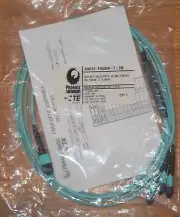 24-Fiber OM4 MTP Male to 3 MTP Male Fiber Optic Fanout Cable Aqua Jacket 2M NEW