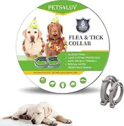 Pets4Luv Flea and tick Collar for Dogs, Natural flea and tick Prevention for Dogs, 8 Months of Protection, one Size fits All Dogs, Adjustable and Waterproof, Pack of, 2pcs