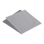 Silicone Trivet Mats 2pcs, Square Dots Dish Drying Mat - Deep Gray, Light Gray