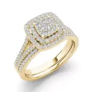 14k Yellow Gold Round Cut 0.5Ct Diamond Engagement Ring Size 7 Clarity I2