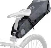 Bike dle Bag 10L Adjustable Bike Seat Bag Bike Packing Gear with Roll-Top Closure Bikepacking Bags for Mountain Road Bikes Gray TPU