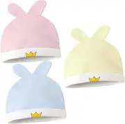 [VALICLUD] Hat Set for Boys and Girls Newborn Cap Sun Hat for Infants 3 Pack Comfortable Breathable