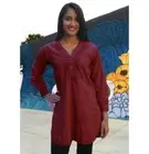 Ayurvastram - Uma Hand Embroidered Pure Cotton Shirt Tunic (Plus Sizes)