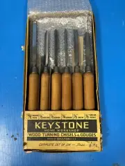 Keystone by Disston USA 6 Piece Wood Turning Chisel Set, with Original Box NOS