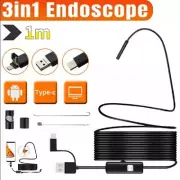 3.2FT Industrial Endoscope 7mm Borescope 6LED Inspection USB Snake Camera Scope