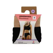 Underworks Women's Smooth Lines Hi Cut Size 16 Assorted 2 pack