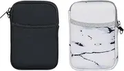 External Hard Drive Portable Carrying Case Waterproof Shockproof 2.5 inch Hard Drive Storage Carrying Bag for Seagate/WD/Toshiba/Maxone External Hard Drive(2-Pack) (Black + Marble White)