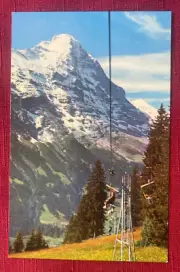 JOHN'S DEALS - SWITZERLAND - VINTAGE GRINDELWALD CABLE CHAIR LIFT POSTCARD