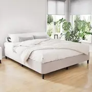 Artiss Bed Frame Double Metal Beds Base Grey Fabric Cover MASON