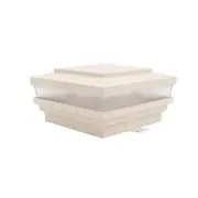4" Sq. Cape May Low Voltage LED Lighted Vinyl Post Cap - Beige