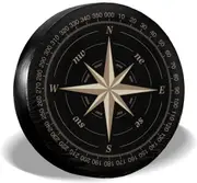 Compass rose black spare tire cover uv sun wheel covers fit for trailer, Rv, Suv and many vehicle 15 inch type 12 17inch
