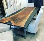 Black Solid Epoxy Resin Table Top Decor Living Room Furniture Adorable