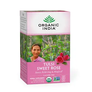 🍀有機印度牌🌹甜玫瑰 聖羅勒茶Organic India Tulsi Sweet Rose Tea圖爾西茶 紓壓茶花草茶