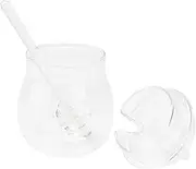 MAGICLULU 1pc Glass Honey Jar Containers Canisters Food Container Organizer Clear Food Jar Cookie Honey Container Dispenser Shrinkable Seasoning Container Bin Kitchen Transparent re-usable