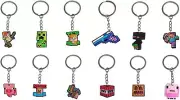 24Pcs Mine-Craft Key Rings for Kids Cute Anime Key Chains