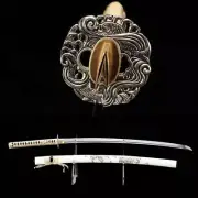 Japanese Samurai Katana 1095 High Carbon Steel Sword Sharp With White Scabbard.