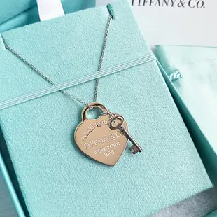 美國百分百【全新真品】Tiffany & Co. 項鍊 鑰匙愛心 蒂芬妮 銀飾 墜飾 純銀刻字 18inch CC45