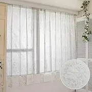 Disney Mickey & Friends Leaf SB-613-D Invisible UV Protection Lace Curtain Width 39.4 x 69.9 inches (100 x 176 cm) Length 2 Piece Set, Green, Disney Mickey Minnie Donald, Washable, Character