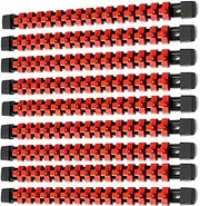 ALOANES 9 PC ABS Socket Organizer, 1/2 inch, 3/8 inch and 1/4 inch Drive Socket Rail Holders, Heavy Duty Socket Racks, Black Rails with Red Clips