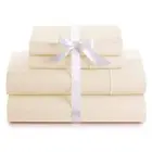 1000 Thread Count 100% Egyptian Cotton Sheets Set King Size Ivory Bed Sheet 4...