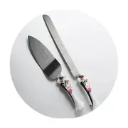 My Decorations Bride Groom Cake Server Set Wedding Knife And Silver Blade Boxed Handles Wedding Cake Servers & Knives