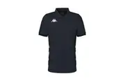 Kappa Mens Deggiano Performance Soccer Black/Grey Polo Shirt