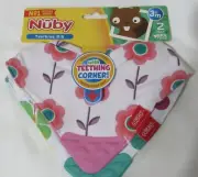 Nuby Teething Bib Baby Set of 2 BPA Free 3+ months new in pkg girl or boy