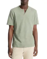 Vince Slub Split Neck Short Sleeve Tee