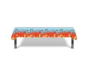 Fireman Birthday Table Cover- Fire Engine Fire Fighter Theme Tablecloth for Kids Birthday Party Decorations