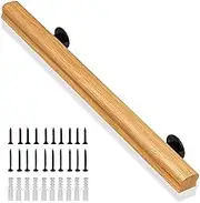 Wall Stair Railing Indoor Outdoor, Grab Bar Foot Rail 1ft ~15ft Staircase Handrail Banister for Home Garden Corridor Lofts Kindergarten - Black White Natural Color(Natural,6.6ft/200cm)