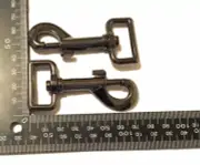 2 x 25mm Metal swivel snap hook (Stainless Steel spring) - Gun Metal Grey