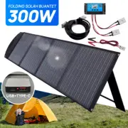 300W 12V Solar Mat Folding Solar Panel Blanket Generator Camping Power