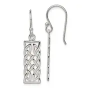 Sterling Silver Polished Rectangular Dangle Earrings