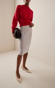 [Rosetta Getty] Checked Pencil Skirt