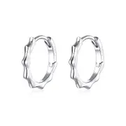 Sterling Silver Geometric Huggie Hypoallergenic Earrings