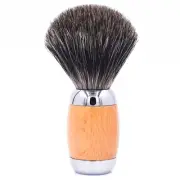 Taconic Shave Wood & Chrome Handle Handmade Mixed Badger Shaving Brush & Stand