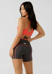 [Lorna Jane] Breakthrough 16cm Phone Pocket Bike Shorts in Grey, Size - XL XL Titanium