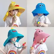 Boys Girls Neck Flap Sun Hat Children Kids Summer Beach Bucket Cap UV Protection