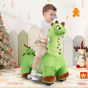 Costway6V Dinosaur Ride on Toy for Kids with Music and Foot Pedal-Green