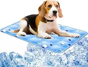 Dog Cooling Mat, Pressure Activated Pet Cooling Mats for Dogs, Dog Cooling Ice Pads with Non-Toxic Gel, Sized for Pets Under 77 Lbs, Durable, Scratch-Resistant, Anti-Slip(35.4X 23.6 in)