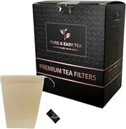 Pure And Easy Tea, Premium Tea Filter Bags, Natural Drawstring Tea Infusers for Loose Leaf, Unbleached & Eco-Friendly, Disposable Steeping Sachets, Pack of 150