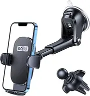 OQTIQ 3-in-1 Suction Cup Phone Holder Windshield/Dashboard/Air Vent, Dashboard & Windshield Suction Cup Car Phone Mount with Strong Sticky Gel Pad, Compatible with iPhone, Samsung & Other Cell Phones