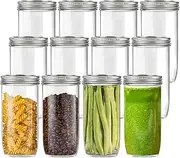 [Xylanor] Pack of 12 24 OZ Mason Jars Wide Mouth with Lids and Bands, 24OZ Tall Glass Ball Canning Jar airtight Storage, Safe Preserving Food or Pickle