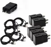 5X 2A POWER ADAPTER+3' 30PIN USB CABLE CORD CHARGER BLACK IPHONE IPAD IPOD TOUCH